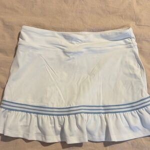 Chic White Mini Skirt with Blue Accents